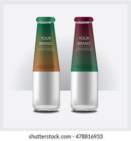 Glass bottles Water isolated white background Vector Illustration