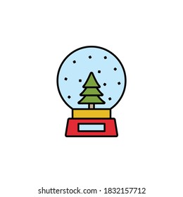 glass bowl, Christmas, tree, snow line icon. Elements of New Year, Christmas illustration. Premium quality graphic design icon. Can be used for web, logo, mobile app, UI, UX