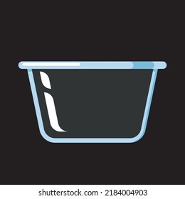 Glass bowl. Empty glass bowl. Deep transparent plate. Kitchen utensils, crockery.