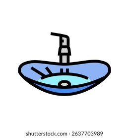 glass bowl sink color icon vector. glass bowl sink sign. isolated symbol illustration