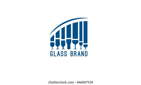 Glass brand vector logo template. 
