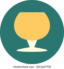 Glass of brandy, illustration, vector on a white background.