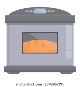 Glass bread maker icon cartoon vector. Cooking metal. Iron area electronic