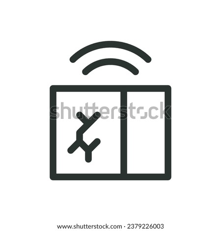 Glass break detector isolated icon, glass break sensor vector icon with editable stroke