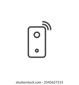 Ícone de linha do sensor de quebra de vidro. sinal de estilo linear para conceito móvel e web design. Um sensor que detecta um ícone de vetor de contorno de vidro quebrado. Símbolo, ilustração de logotipo. Gráficos vetoriais
