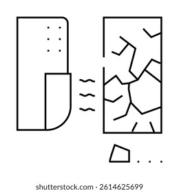 glass break sensor line icon vector. glass break sensor sign. isolated contour symbol black illustration