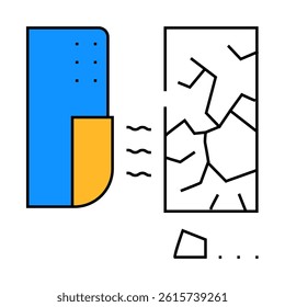 glass break sensor line icon vector. glass break sensor sign. isolated symbol illustration
