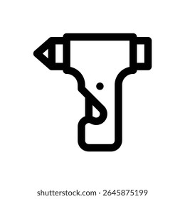Glass breaker. Editable stroke vector icon.