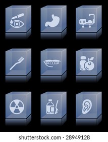 Glass bricks with icons 15