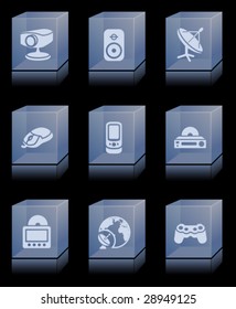 Glass bricks with icons 21