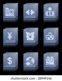Glass bricks with icons 24