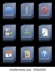 Glass bricks with icons 34