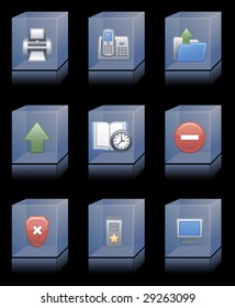 Glass bricks with icons 36