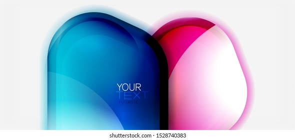 Glass bubble shiny shapes abstract background