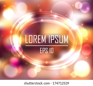 Glass bubble with space for text on a blurred abstract background - vector image