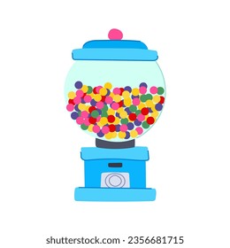 glass bubblegum machine cartoon. bubble kids, vending cute, container retro glass bubblegum machine sign. isolated symbol vector illustration