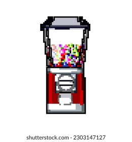 glass bubblegum machine game pixel art retro vector. bit glass bubblegum machine. old vintage illustration