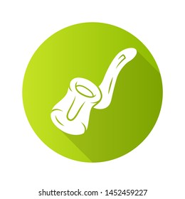 Glass bubbler flat design long shadow glyph icon. Cannabis industry. Ganja smoking device. Hemp distribution and sale. Marijuana legalization. CBD glass pipe bowl. Vector silhouette illustration