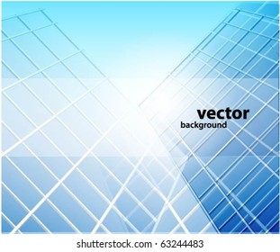 Glass building perspective. Vector Illustration.