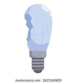 Glass bulb is broken, representing a sudden halt in the flow of innovation and inspiration