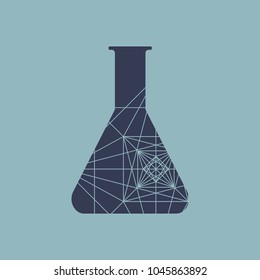 a glass bulb of composite geometric shapes. symbolic image