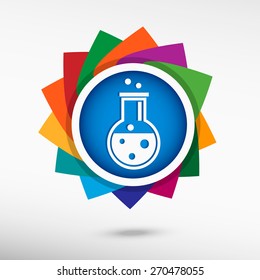 Glass bulb icon color icon, vector illustration. Flat design style