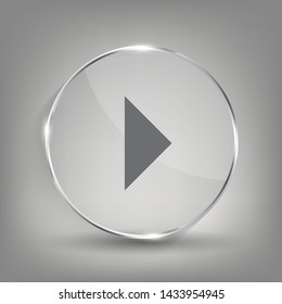 Glass button media icon.  Vector illustration EPS10