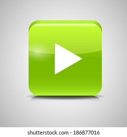 Glass Button Media Icon. Vector Illustration