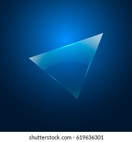 Glass button. Glass transparent banner. The element is made of glass. Vector illustration
