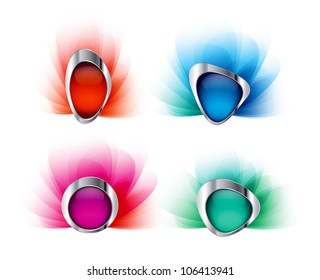 Glass buttons with metallic border