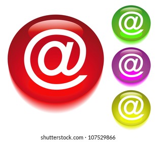 The glass buttons set. Vector illustration