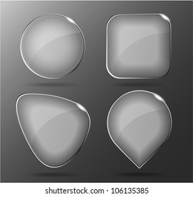Glass buttons. Vector illustration. Eps10.