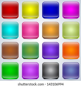 Glass buttons vector set