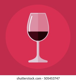 glass of Cabernet wine flat icon