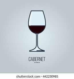 Vaso de vino de Cabernet icono