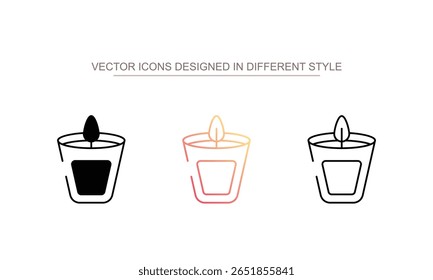 Glass Candle icon design with white background stock illustration