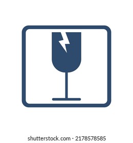 Glass carefully icon. Vector illustration