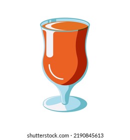 A glass of carrot juice. Healthy food concept. Diet. Detox. Fresh juice vector illustration isolated on white background.