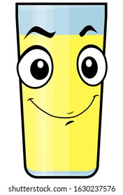 glass cartoon character vector with an expression, eps 10, ready to be used for mascot and your design needs