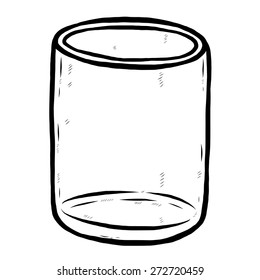 glass / cartoon vector and illustration, black and white, hand drawn, sketch style, isolated on white background.