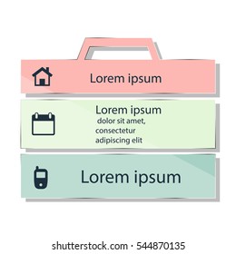 Glass case, suitcase for business infographics Template for Data visualization, diagram, presentation ,steps or processes.