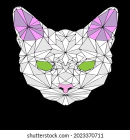 glass cat design vector illustration for use in design and print wall art poster canvas