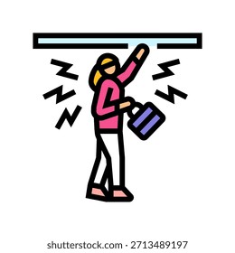 teto de vidro ícone de cor vetor. sinal de teto de vidro. símbolo isolado ilustração