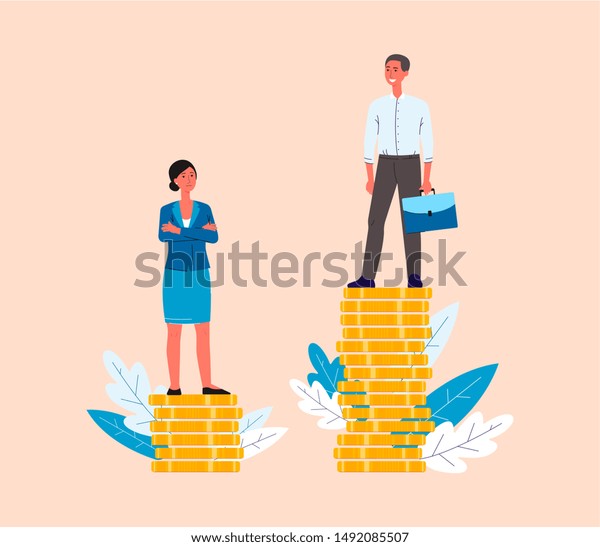 Glass Ceiling Gender Discrimination Issues Concept Stock Vector