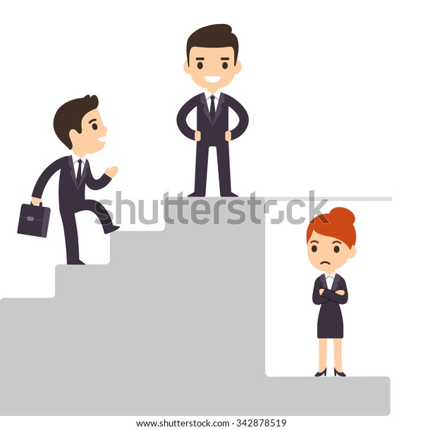 Glass Ceiling Workplace Discrimination Issues Cartoon Stock Vector