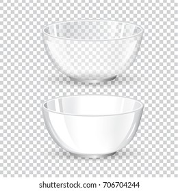 Glass And Ceramic Bowl Vector Illustration