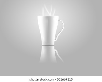 Glass ceramic white on gray background, vector illustration.