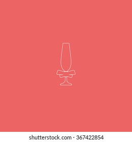 Glass of champagne. Flat style icon.
