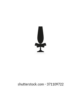 Glass of champagne. Flat style icon.