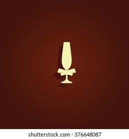 Glass of champagne. Flat style icon.